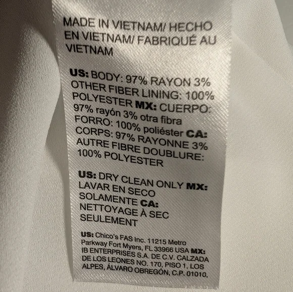 Chico's Boho Black, White And Metallic Gold Geometric Long Sleeve Dress Size 6 - Picture 9 of 10